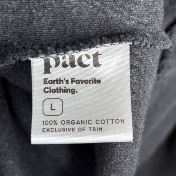Pact Organic Cotton Airplane Button Tunic L Henley Charcoal Minimalist Lounge - Picture 7 of 11